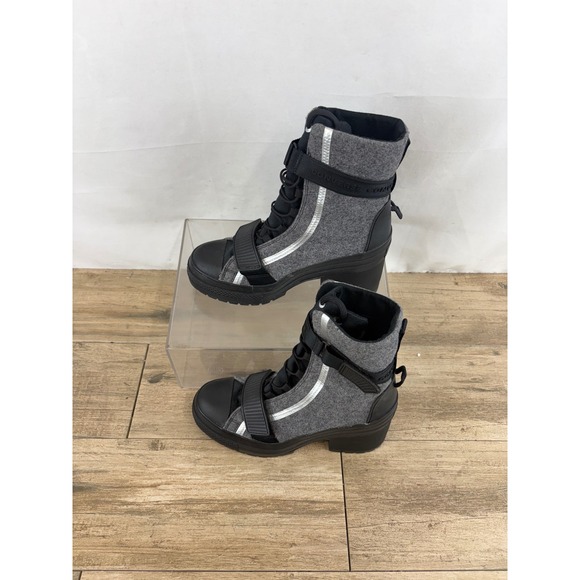 Converse Womens Size 8 Chunky Platform Lace Up Ankle Boots Grey Black - Picture 7 of 8